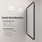 24x30 Inch Black Metal Framed Bathrrom Mirror for Wall, Matte Black Rectabgle Mirror, Rounded Corner, Anti-Rust (Horizontal/Vertical)