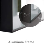 Fab Glass and Mirror LED Lighted Bathroom Mirror 20 x 30 Inch, Black Framed Wall Mounted Dimmable Vanity Mirror, Anti-Fog Touch Sensor, Adjustable Color Warm/White/Natural
