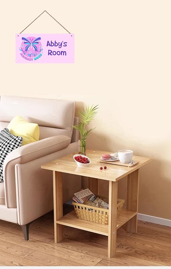 Personalized Butterfly Sign Cute Kids Cartoon Themed For Kids Room Door Decor,Custom Name Wall Decor Decorative Plate for Nursery Girls Room Boys Bedroom