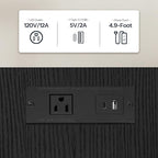 HOOBRO Side Table with Charging Station, End Table with USB Port and Outlets, Nightstand with 2-Layer Storage Shelves for Small Spaces, Living Room, Bedroom, Black BK09UBZ01