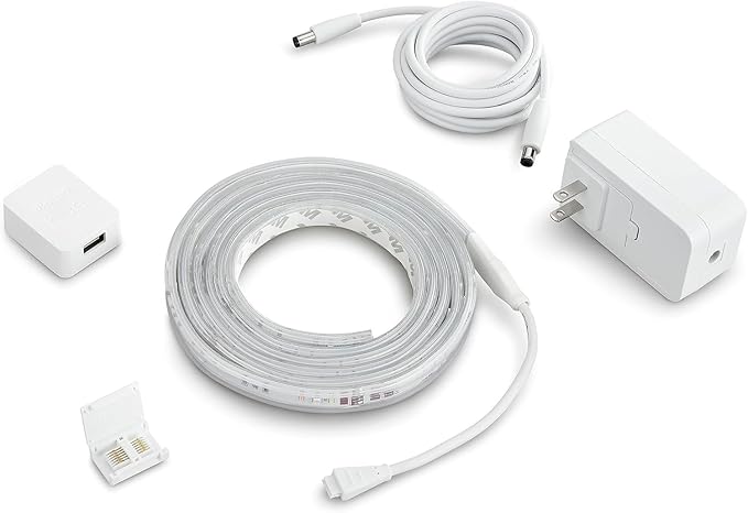 Philips Hue Indoor 6-Foot Smart LED Light Strip Plus Base Kit - Color-Changing Single Color Effect - 1 Pack - Control with Hue App - Works with Alexa, Google Assistant and Apple HomeKit (Pack of 4)