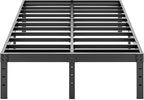 ALDRICH Metal Bed Frame Queen Size - 16 Inch Tall Black Basic Steel Slats Platform, Easy Assembly Heavy Duty Noise Free Bedframes, No Box Spring Needed