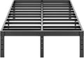 ALDRICH Metal King Size Bed Frame - 16 Inch Tall Black Basic Steel Slats Platform, Easy Assembly Heavy Duty Noise Free Bedframes, No Box Spring Needed