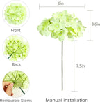 Auihiay 64 PCS Full Hydrangea Flowers, Silk Hydrangea Artificial Flowers Heads with Stems, Artificial Flowers for Wedding, Garden, Baby Shower, Party, Outdoor Indoor Decoration (Light Green)