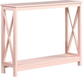 Convenience Concepts Oxford Console Table 39.5" - Sofa Table with Storage Shelf, Transitional Entryway Hall Table for Living Room and Bedroom, Display Foyer Table, Blush Pink
