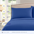 California King Sheet Sets - Breathable Luxury Sheets with Full Elastic & Secure Corner Straps Built In - 1800 Supreme Collection Deep Pocket Bedding Set, Sheet Set, California King, Royal Blue