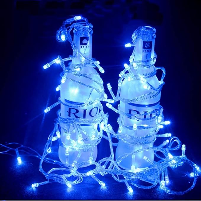 66Ft 200LED Blue Christmas Lights Plug in,Connectable Christmas Tree Lights,8 Modes String Lights Indoor Outdoor for Halloween Tree Party Bedroom Garden Decor (Clear Wire)
