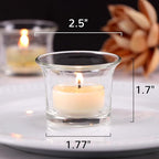 Letine Tealight Candle Holder Set of 12- Clear Glass Votive Candle Holders Bulk for Christmas Decorations, Wedding, Party & Home Decor