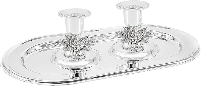 The Dreidel Company Shabbat Candlesticks Candle Holders Silver Plated, 2 Candlesticks Set (2 Sets)