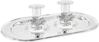 The Dreidel Company Shabbat Candlesticks Candle Holders Silver Plated, 2 Candlesticks Set (12 Sets)