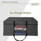 Cuddly Nest Folding Mattress Storage Bag - Heavy Duty Carry Case for Tri-Fold Guest Bed (Fits 4" Queen Mattress,Black)