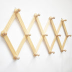 AMAPON Accordion Style Expandable Wall Wooden Coat Rack 13 Hooks (Pegs) Hang Hats Jackets Coffee Mug Purses Necklaces Towels Cap Leash Scarves Data Line Kitchenware
