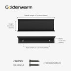 goldenwarm 25 Pack Black Finger Edge Pulls Drawer Finger Pulls Matte Black Kitchen Hardware Handles Bedroom Dresser Drawers,5in Hole Center