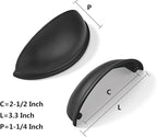 khtumeware 20 Pack 2-1/2" Drawer Pulls Matte Black Cabinet Cup Pulls Kitchen Hardware Cabinet Handles Drawer Handles Knobs 2.5 inch Hole Center