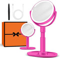 B Beauty Planet Makeup Mirror with Lights, Lighted Magnifying Mirror 30X with 3 Lighting and Adjustable Brightness, 2-Sided Height Adjustable Vanity Mirror for Bathroom, Gifts for Women Hot Pink