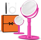 B Beauty Planet Makeup Mirror with Lights, Lighted Magnifying Mirror 30X with 3 Lighting and Adjustable Brightness, 2-Sided Height Adjustable Vanity Mirror for Bathroom, Gifts for Women Hot Pink
