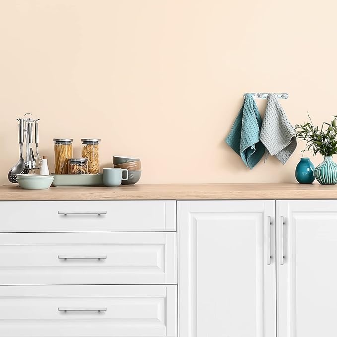Ravinte Brushed Nickel Cabinet Handles 30 Pack 6-3/10 inch Satin Nickel Square Cabinet Pulls Silver Hardware for Kitchen Cabinets 8-4/5 inch Overall Length Stainless Steel Drawer Pulls