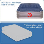 Bedecor Air Bed Sheets for Mattress Cover Removable Bed and Elastic Band Super Soft and Breathable & Deep up to 21" Light Gray Full