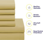 Sweet Home Collection 7 Piece Comforter Set Bag Solid Color All Season Soft Down Alternative Blanket & Luxurious Microfiber Bed Sheets, Camel, Twin XL