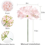 Auihiay 64pcs Hydrangea Artificial Flowers, Silk Hydrangea Heads with Stems, Pink Hydrangea Flowers for DIY Wedding Centerpiece Baby Shower Home Party Decor (Pink)
