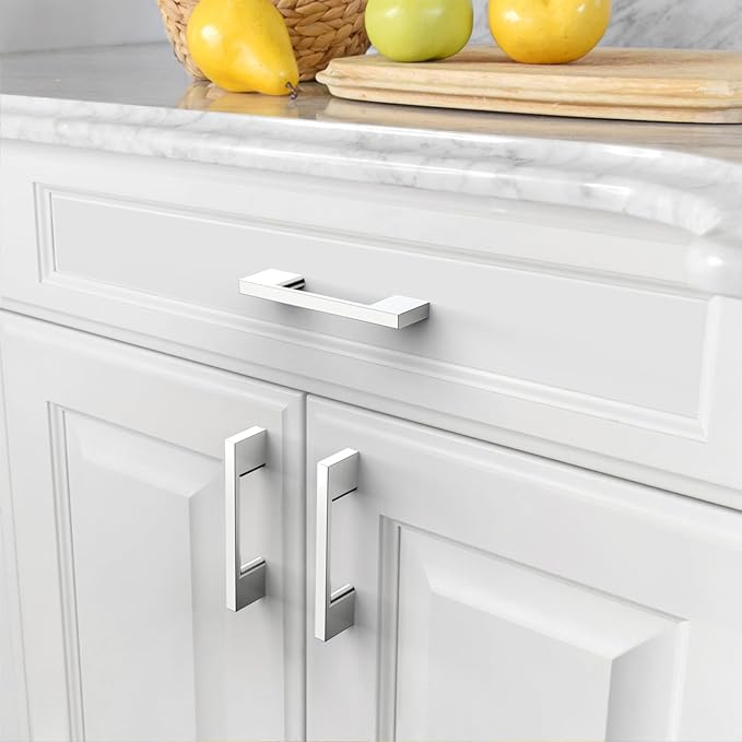 Asidrama 10 Pack 3 Inch(76mm) Polished Chrome Kitchen Cabinet Handles, Cabinet Pulls Kitchen Cabinet Hardware for Cupboard Drawer Pulls