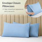 LuxClub 5 PC Split King Sheet Set, Breathable Luxury Bed Sheets, Deep Pockets Wrinkle Free Cooling Sheets Machine Washable Hotel Bedding Silky Soft - Sky Split King