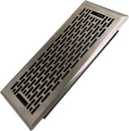 4x10 Inches Heavy Duty Walkable Floor Register - Easy Adjust Air Supply Lever Decorative Floor Vent Covers - Boston Design Vent Covers for Home - Antique Brass