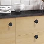 20 Pack Kitchen Cabinet Knobs Round Sunflower Dresser Knob Modern Drawer Hardware Cupboard Handles Furniture Knob for Bathroom Single Hole Knobs for Wardrobe Matte Black TYH-MB-K20