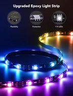 Govee TV LED Backlight, RGBIC Smart LED Strip Lights for 55-65 Inch TVs, Bluetooth and Wi-Fi APP Control, Works with Alexa & Google Assistant, Music Sync, 99+ Scene Modes, Adapter