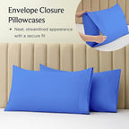 LuxClub 5 PC Sheet Set Bed Sheets Deep Pockets 16" Eco Friendly Wrinkle Free Cooling Machine Washable Hotel Bedding Silky Soft - Marine Blue Split King