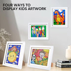 4-Pack Kids Artwork Frames Changeable - Kids Art Frame,Artwork Frames for Kids Art,Children Art Projects Kids Art Frames,8.5x11 Picture Frame for Display Kid Art work,With Storage(White)