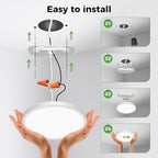 zemty LED Ceiling Light 6.5 Inch, 12W 1200lm Ceiling Mount Light Fixtures, Bright & Adjustable 3000K 4000K 6500K, Round Flat Lamp for Bathroom Closet Pantry Hallway, 2 Pack