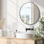 ANDY STAR 36" Black Round Mirror, Black Circle Mirror, 36 inch Round Black Mirror Bathroom, Big Circle Wall Mirror in Metal Frame, Matte Black Vanity Mirror for Entryway, Living Room, Dining Room