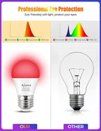 630nm LED Red Sleep Light Bulb Dimmable, Blue Light Blocking Bulb Promoting Melatonin Red Light Bulbs, A15 LED 5W 40W Equivalent Night Light E26 Base 6Pack