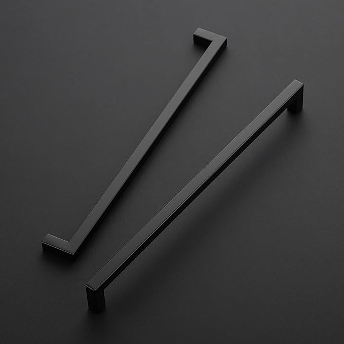 Ravinte 20 Pack 12-3/5 Inch Kitchen Square Cabinet Handles Matte Black Cabinet Pulls Black Drawer Pulls Kitchen Cabinet Hardware Kitchen Handles
