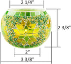 SHMILMH Votive Candle Holder Set of 4, Diwali Decoration for Home, Handmade Mosaic Glass Tealight Candle Holders for Table Centerpiece Decor,Diwali Thanksgiving