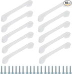uxcell 10 Pack Plastic Cartoon Drawer Pulls, 5" ABS Closet Wardrobe Door Handle Furniture Accessory for Home Kitchen Cupboard, White