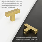 LONTAN 20 Pack Dresser Knobs Brushed Brass Kitchen Cabinet knobs Square Gold Cabinet Door Hardware for Bathroom Closet Cupboard