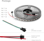 BTF-LIGHTING WS2812B IC RGB 5050SMD Pure Gold Individual Addressable LED Strip 16.4FT 300LED 60Pixel/m Flexible Full Color IP67 DC5V for DIY Chasing Color Project(No Adapter or Controller)