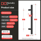 homdiy Black Cabinet Handles 20Pack 5inch Hole Center Kitchen Drawer Pulls and Knobs Stainless Steel Cabinet Hardware for Bathroom, Cupboard