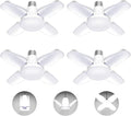 4Pack LED Garage Light Bulb, Mini 50W LED Garage Ceiling Lights 4+1 Adjustable Panels,5000Lumen Garage LED Light Bulb,E26 6500K Daylight LED Shop Lights for Garage,Kitchen,Living Room,Attic Light