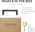 Ravinte 10 Pack Solid Kitchen Cabinet Handles Oil Rubbed Bronze Cabinet Pulls Slim Drawer Pulls with 3 Inch Hole Center Square Bar Kitchen Cabinet Hardware