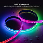 SEZO WS2812B LED Strip Light 3.3FT/1M 144LEDs/m Individually Addressable Programmable 5050SMD Digital RGB Alloy Wires Flexible Dream Color IP65 Waterproof PCB White DC5V