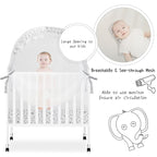 Baby Pack N Play Tent, Pack and Play Canopy to Keep Baby in, Portable Crib Net for Playards, Mini Crib Tent with See Through Mesh, Easy Installation and Transportation White+stars