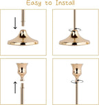 French Gold Candlestick Holders Set of 3, Metal Taper Candle Holders, Classic Decorative Candle Stick for Christmas, Wedding, Party, Dinner Tables,Home Décor