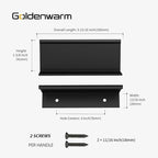 goldenwarm 100 Pack Black Finger Edge Pulls Drawer Finger Pulls Matte Black Kitchen Hardware Handles Bedroom Dresser Drawers,3in Hole Center