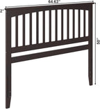 AFI, Mission Queen Solid Wood Headboard with Attachable Charger, Espresso