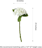 4pcs 21" Faux White Hydrangeas Artificial Flowers, Real Touch Silk Hydrangea Flowers with Stems for Bridal Wedding Bouquet Party Home Decor