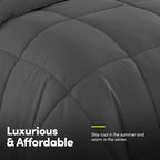 Full Size Comforter Set with Sheets - 7-Piece Bedding Collection - 1 Comforter, 1 Fitted Sheet, 1 Flat, 4 Pillowcases - Deep Pocket - Soft & Breathable Premium Quality - Ideal for All Seasons, Gray