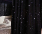 Mengersi Galaxy Star Four Corner Post Bed Curtain Canopy Bedroom Decoration for Girls Adults Windproof Lightproof Bed Canopies Child Gift (Queen,Black)